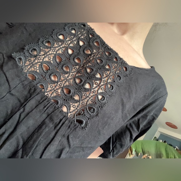 Sandro: Black Eyelet Dress - Picture 2 of 13